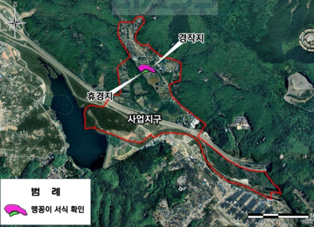 성남낙생 공공주택지구 조성사업 환경영향평가에 보고된 맹꽁이 발견 지역. 성남시 제공