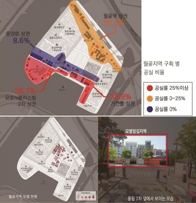 ▲월곶지역 공실률 및 모텔 현황. (자료출처=빌드)