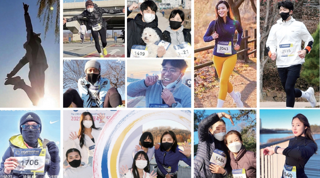 ‘제19회 경기마라톤 언택트 레이스대회’가 4~5일 이틀간 2천200여 명의 마라톤 동호인이 참가한 가운데 수원ㆍ화성시를 비롯한 전국 곳곳에서 비대면으로 진행됐다. 사진은 이번 대회 참가자들의 레이스 모습 및 인증사진 모음. 특별취재반ㆍSNS 사진 캡쳐