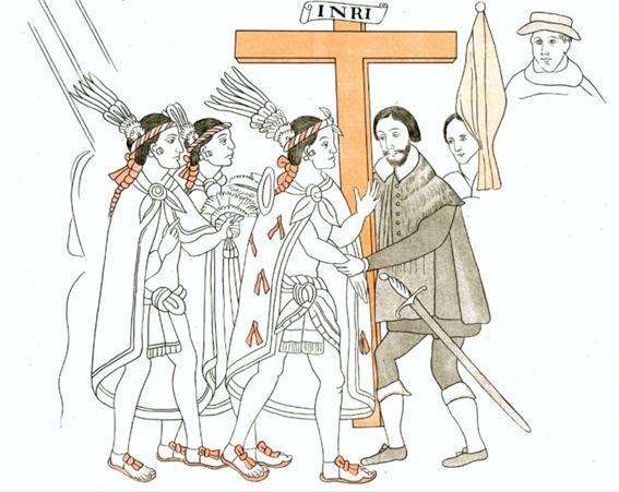 ‘리엔소 데 틀락스칼라’ 중 코르테스를 맞이하는 틀락스칼라 귀족들