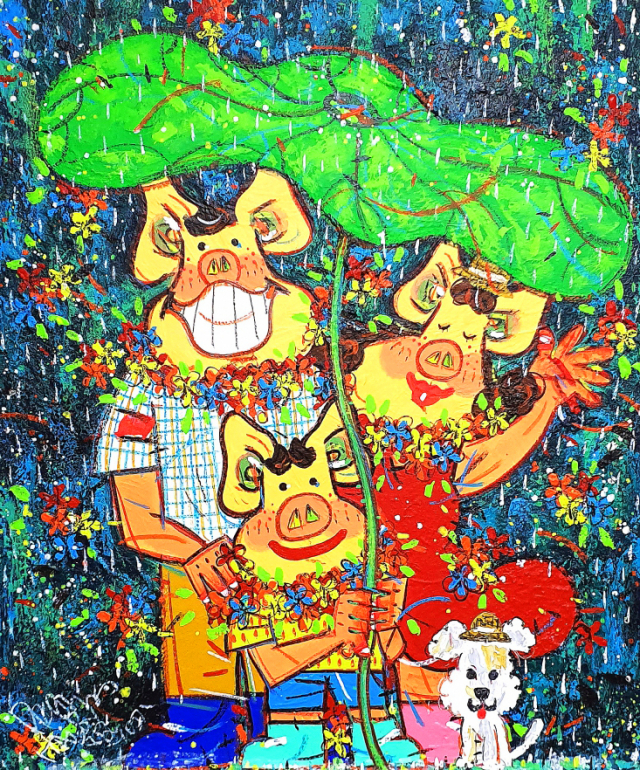 한상윤作 ' Happy Pig Family'