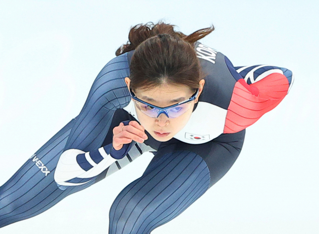 2021-2022 ISU 월드컵 파이널 500m 2차 레이스서 동메달을 획득한 여자 스피드스케이팅 간판 김민선(의정부시청).경기일보 DB