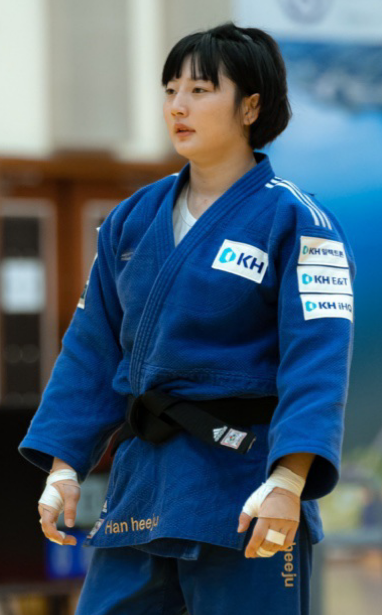 여자 유도 70㎏급 국가대표로 발탁된 한희주.KH그룹 제공