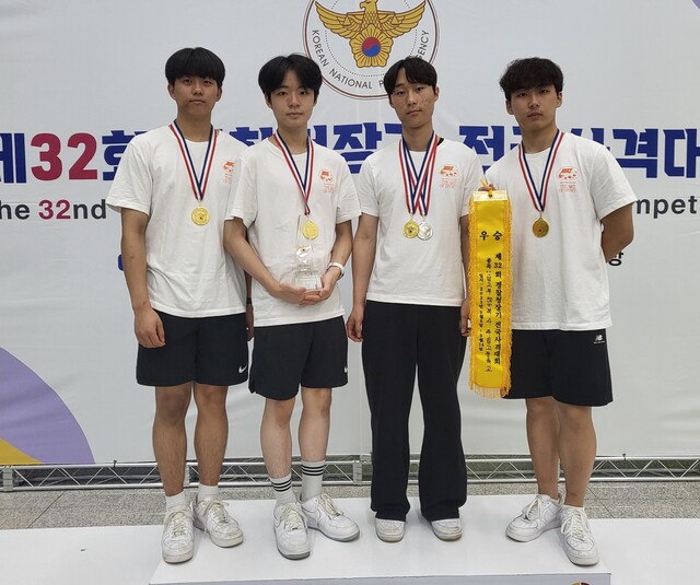 남고부 50m 복사 단체전서 부별신기록을 쏜 고양 주엽고 선수들.주엽고 제공