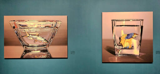 용인 뮤지엄그라운드에서 진행 중인 ‘ZOO in the ground’ 지하 1층 전시장에 전시된 김영성 작가의 ‘Nothing·Life·Object’ 연작의 일부 모습. 송상호기자