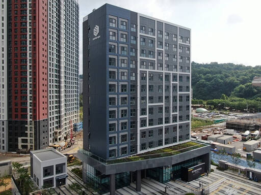 현대엔지니어링이 지은 국내 최고층 모듈러 주택인 용인 영덕 경기행복주택./현대엔지니어링