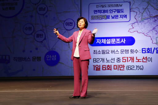 김보라 안성시장이 회의실에서 열린 시무식에서 갑진년 시정을 브리핑하고 있다. 안성시 제공