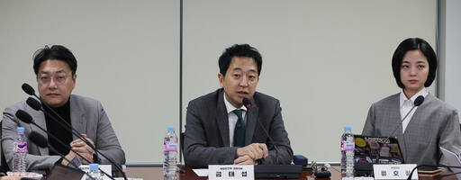 새로운선택 금태섭 공동대표가 17일 오전 국회 의원회관에서 열린 신년 기자간담회에서 발언하고 있다. 왼쪽부터 조성주 공동대표, 금 공동대표, 류호정 의원. 연합뉴스