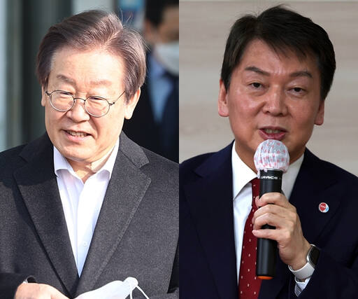 이재명 더불어민주당 대표(왼쪽)와 안철수 국민의힘 의원(오른쪽). 연합뉴스