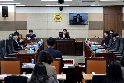 인천시의회 청년특별위원회가 지난 18일 특별위원회 회의실에서 제2차 청년특별위원회의를 열고 인천시 청년정책담당관으로부터 업무보고를 받고있다. 인천시의회 제공