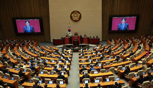 더불어민주당 홍익표 원내대표가 20일 국회 본회의에서 교섭단체 대표 연설을 하고 있다. 연합뉴스