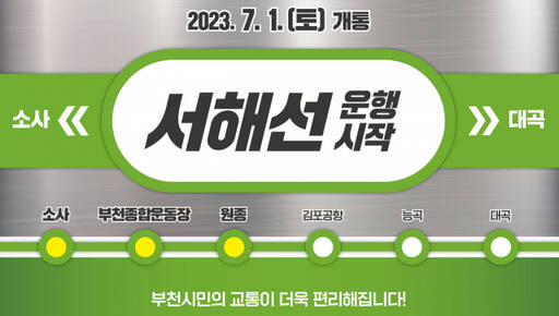 서해선 개통, 부천시 제공.