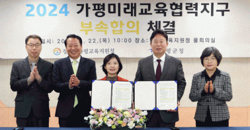 사업추진 위해 미래교육협력지구 부속 합의체결. 가평군청 제공