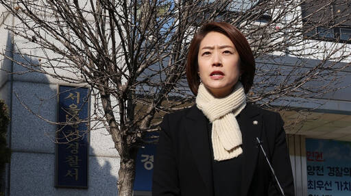 더불어민주당 고민정 최고위원이 민주당이 고발한 류희림 방송심의위원장 이해충돌방지법 위반 관련 고발인 조사를 받기 위해 29일 서울 양천경찰서로 출석하며 입장을 밝히고 있다. 연합뉴스