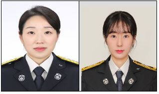 (왼쪽부터)남양주소방서 소방안전특별점검단 소속 금난영 소방장,김은지 소방사. 남양주소방서 제공