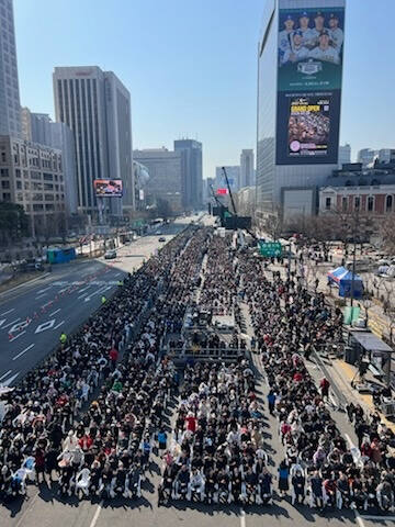 자유통일당은 10일 광화문에서 대규모 집회(전국 주일 연합예배)를 가졌다. 자유통일당 제공