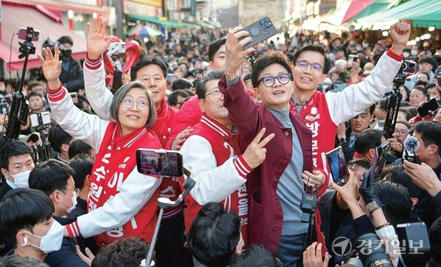 지난 7일 수원을 찾은 국민의힘 한동훈 비상대책위원장. 경기일보DB