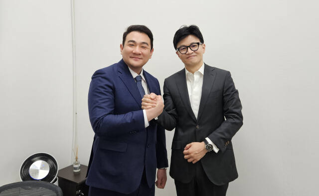 함경우 국민의힘 광주시갑 후보와 한동훈 비상대책위원장。 국민의 힘 제공