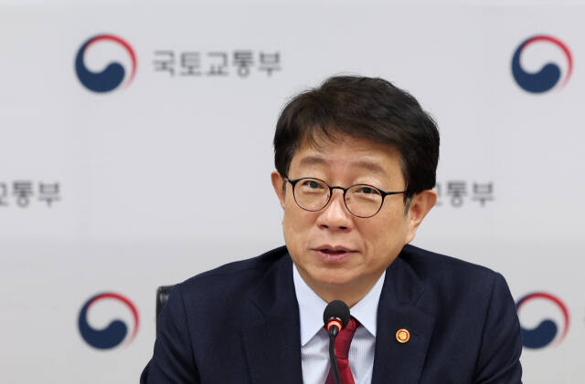 박상우 국토교통부 장관이 지난 3월 8일 오전 서울 강남구 건설회관에서 열린 건설경기 회복 및 PF 연착륙 지원 간담회에서 발언하고 있다. 연합뉴스