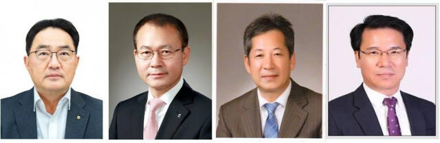 (왼쪽부터) 지준섭 농협중앙회 전무이사, 여영현 상호금융대표이사, 박석모 조합감사위원장, 박서홍 농협경제지주 농업경제대표이사. 농협중앙회 제공