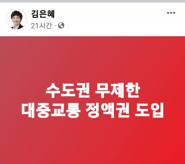 국민의힘 성남 분당을 김은혜 후보 페이스북 캡처