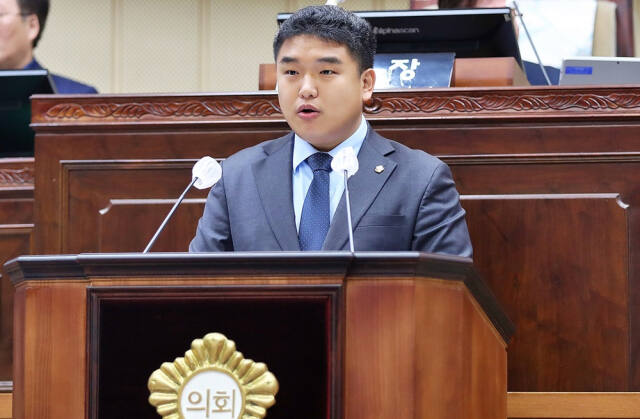 한채훈 의왕시의회의원의 발언 모습. 의왕시의회 제공