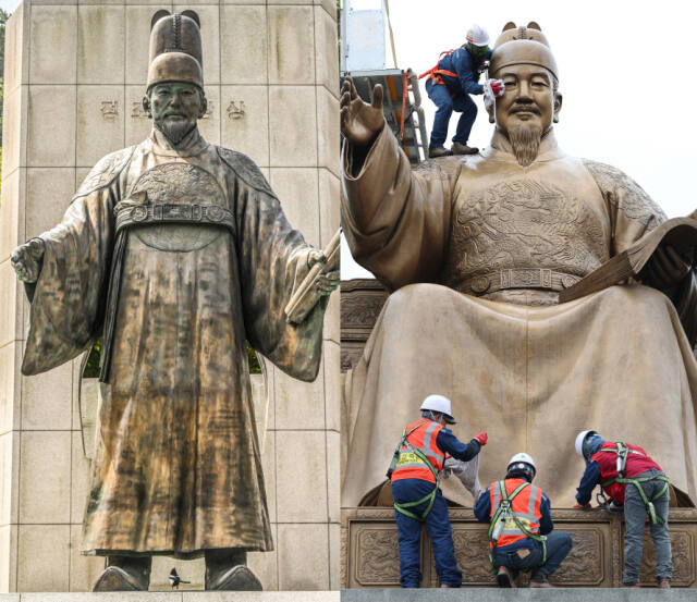 꼬질꼬질 정조대왕과 반질반질 세종대왕 [포토뉴스]