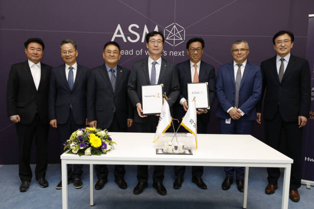 정명근 시장 등 화성시 투자유치단이 지난 24일 글로벌 반도체 장비 업체 ASM을 방문했다. 화성시 제공