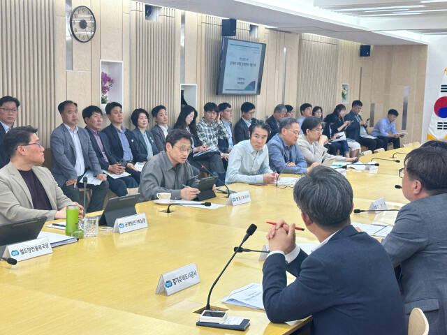지난 10일 열린 ‘경기 북부 대개발 관련 한강·임진강 권역 관광콘텐츠 개발회의’에서 오후석 경기도 행정2부지사가 발언하고 있다. 경기도 제공