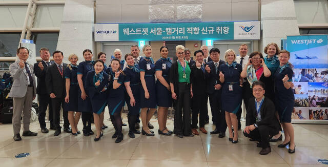 인천국제공항공사는 최근 인천 중구 인천공항 제1여객터미널에서 캐나다 2대 항공사인 웨스트젯과 인천-캘거리 노선 신규 취항을 기념하는 행사를 했다. 공항공사 제공