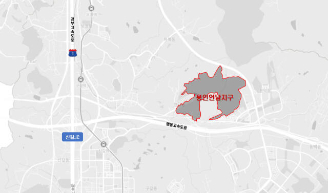 용인특례시 기흥구 언남지구 개발사업 대상 부지 위치도. 용인특례시 제공