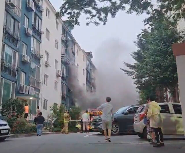 평택 비전동 아파트 화재현장. 독자 제공