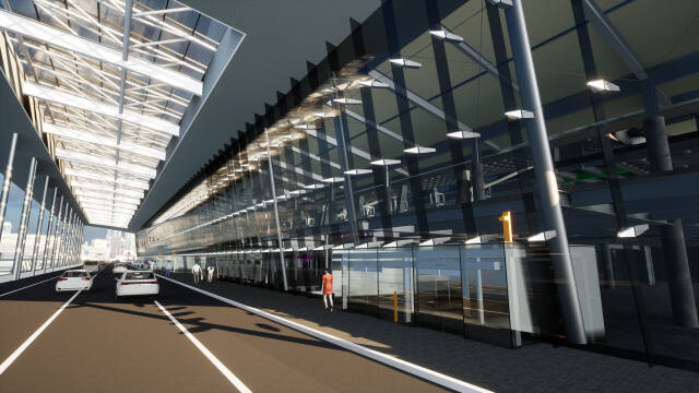 KAC-BIM 2단계 사업 김포공항 국내선 여객터미널 디지털 트윈 모델 출발층 이미지. 공항공사 제공