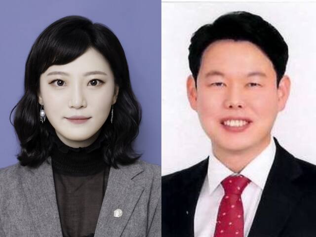 국민의힘 인천시의회 원내대표 선거가 이단비 시의원(부평3)과 임춘원 시의원(남동1)의 2파전으로 치러진다. 왼쪽이 이 시의원, 오른쪽이 임 시의원이다. 시의회 제공