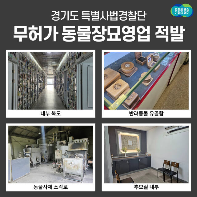 무허가 동물장묘업체 내부 모습. 경기도 제공