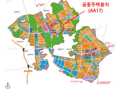 인천 서구 검단신도시 공동주택용지 AA17블록(BL) 위치도. iH 제공