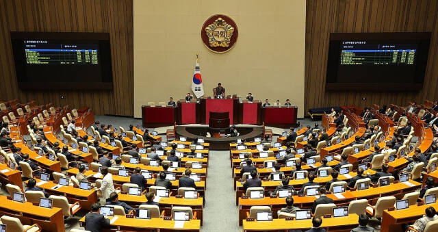 27일 국회 본회의에서 상임위원장 선거 결과가 발표되고 있다. 연합뉴스