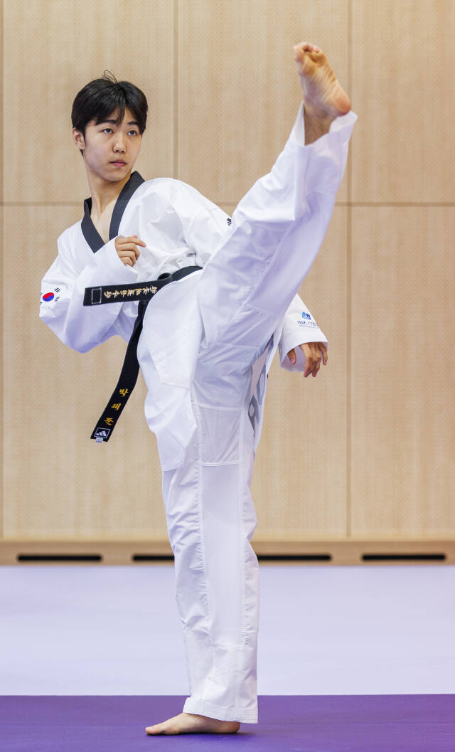 2024 파리올림픽 태권도 남자 58㎏급 금메달에 도전하는 박태준.연합뉴스