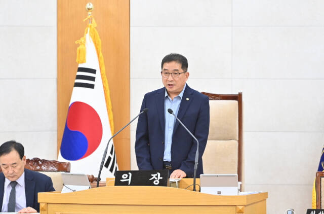 제8대 파주시의회 후반기 박대성의장(재선). 파주시의회 제공