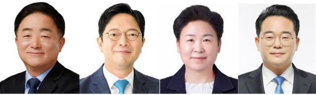 더불어민주당 경기도당위원장 선거에 출마한 강득구·김승원·문정복·민병덕 의원. 의원실 제공.