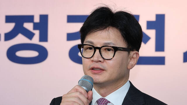 5일 오후 서울 여의도 중앙당사에서 열린 '미래를 위한 약속, 공정 경선 서약식'에서 국민의힘 한동훈 전 비상대책위원장이 발언하고 있다. 연합뉴