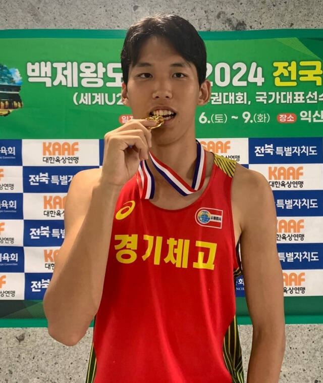 남고부 세단뛰기서 3개 대회 연속 정상에 오른 남기준.경기체고 제공