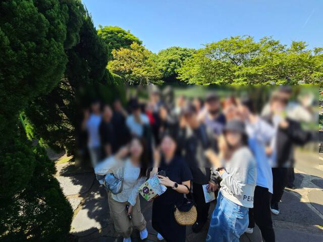 경기남부가정위탁지원센터 자립준비청년 자조모임 ‘청년들의 걱정 없는 하루’(청·하) 참여자들이 지난 5월 제주도에서 열린 자립캠프에서 사진 촬영에 나서고 있다. 초록우산 제공