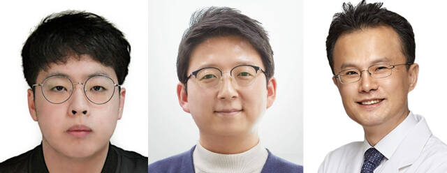(왼쪽부터)이종법 전기컴퓨터공학과 석사과정 학생, 이현규 의예과 교수, 김정수 인하대병원 호흡기내과 교수