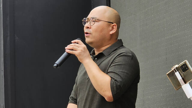 최윤호 김일지구 총연합회장이 하남시 감일동 변전소 증설에 대한 입장과 반대 투쟁을 선언하고 있다. 독자 제공