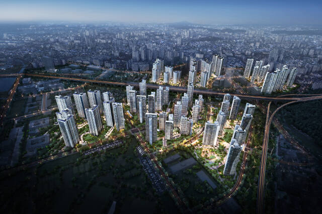 인천 미추홀구 용현·학익1블록 도시개발 공동 5블록에 들어설 시티오씨엘(CITY O CIEL) 6단지 조감도. 씨티오씨엘 제공