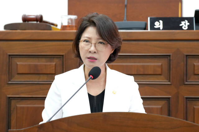 5분 자유 발언에 나선 정혜영 의원. 하남시의회 제공