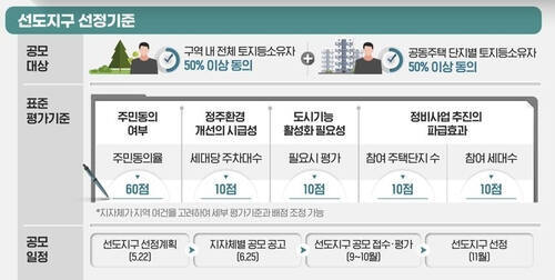 선도지구 선정기준 표. 국토교통부 제공