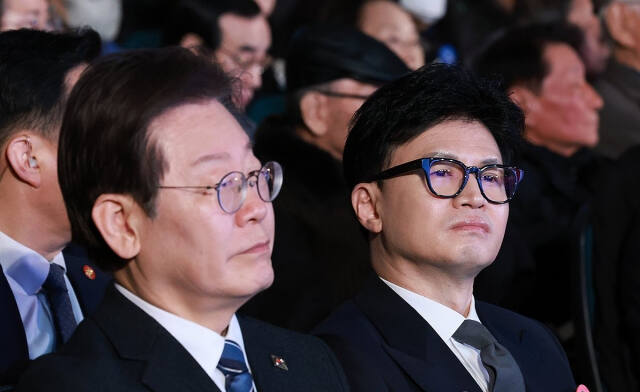 생각 잠긴 한동훈-이재명 대표. 연합뉴스