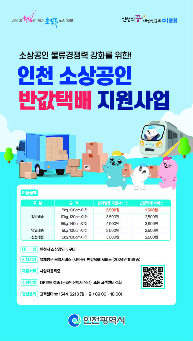 ‘인천 소상공인 반값택배 지원사업’ 포스터. 인천시 제공